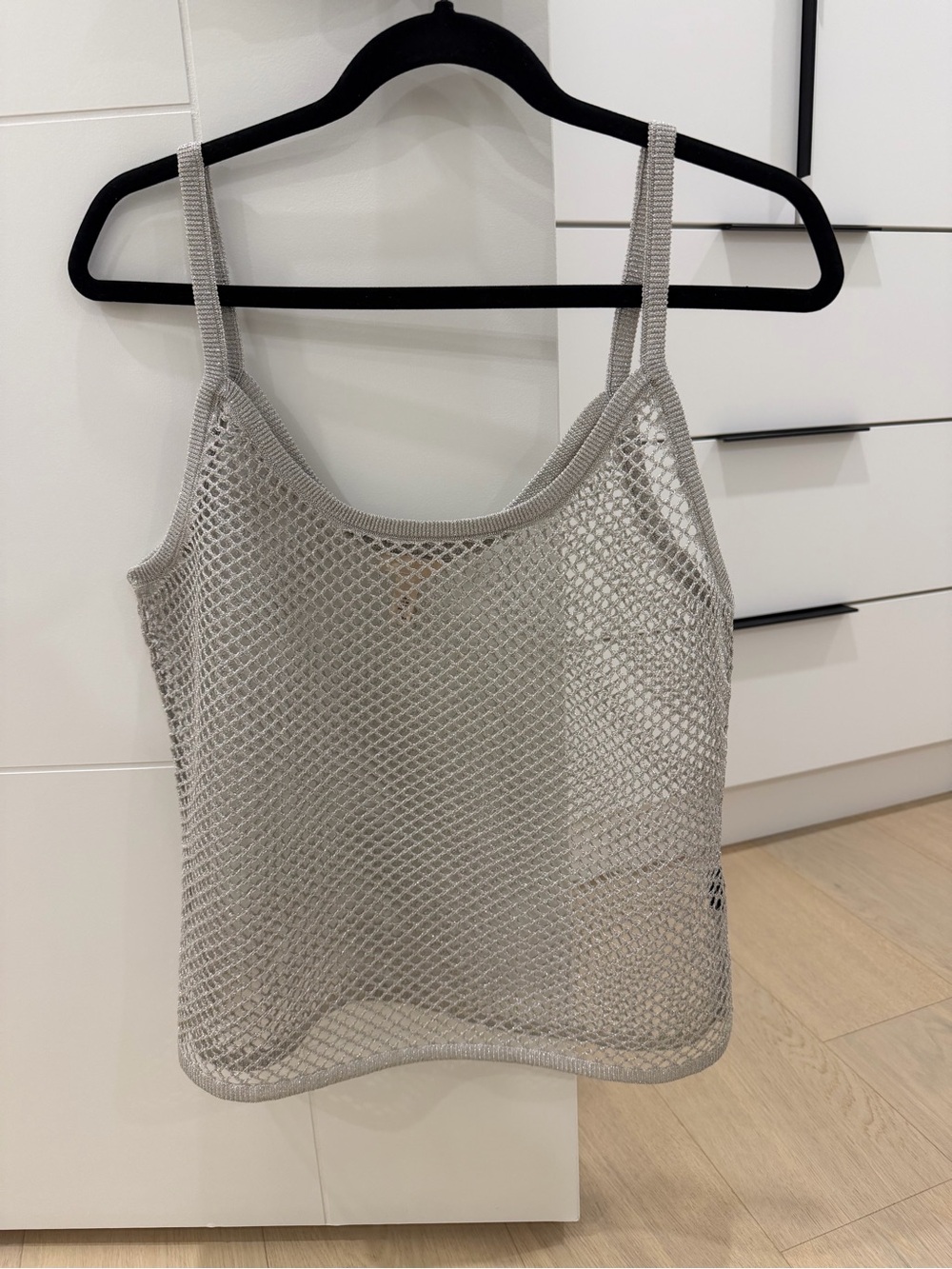 H&M Sheer Mesh Tank Top - Silver